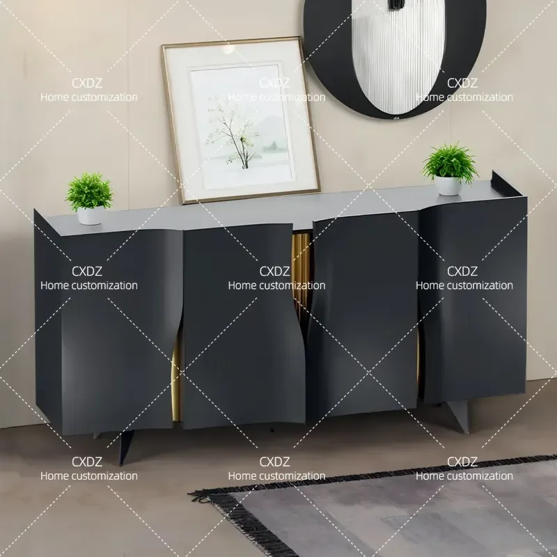 Nordic Solid Wood TV Cabinet Modern Simple Rock Slab Audio Visual Cabinet Living Room Floor Storage Unit for Small Apartment