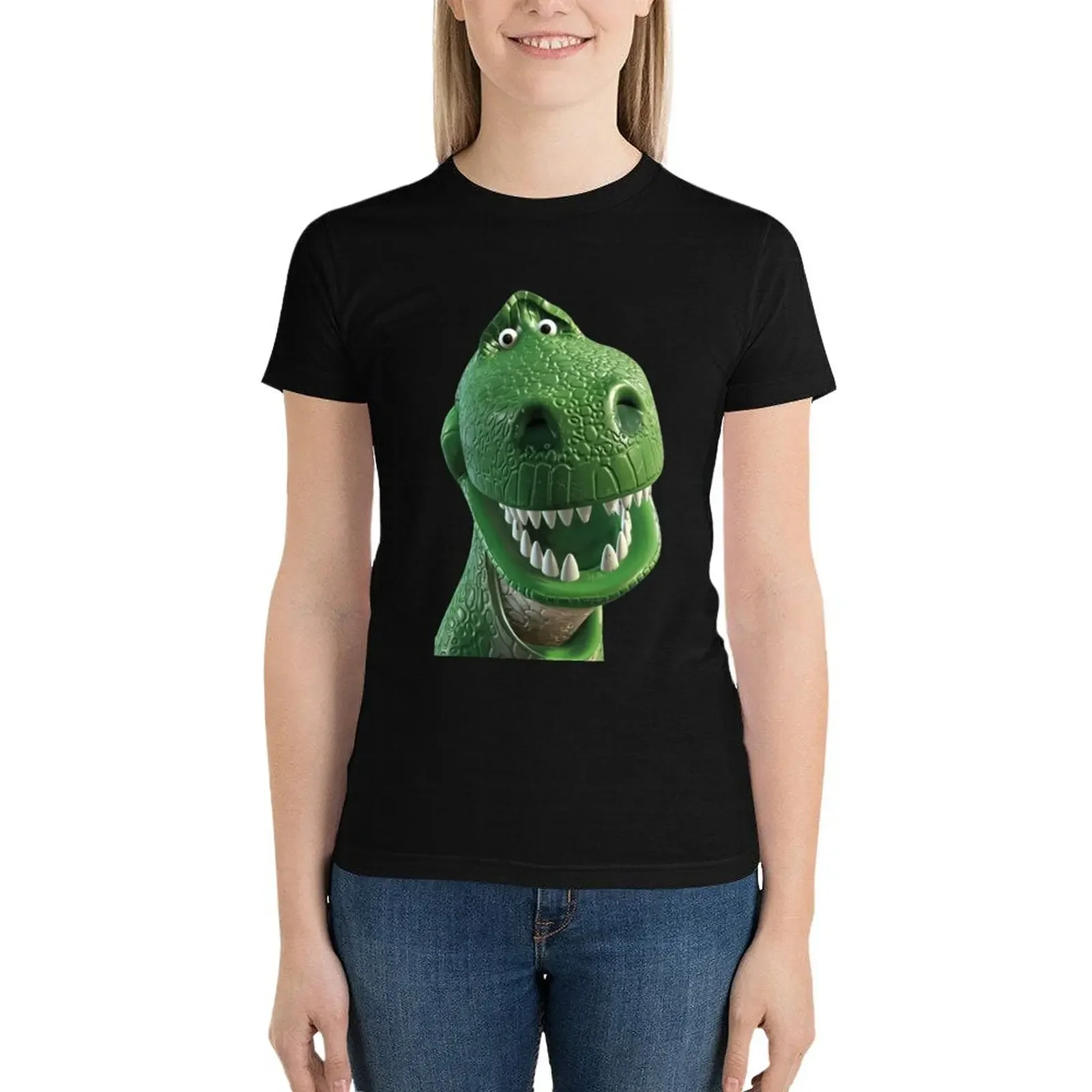 Rex dinosaur T-Shirt summer tops shirts graphic tees Women's summer blouses 2024