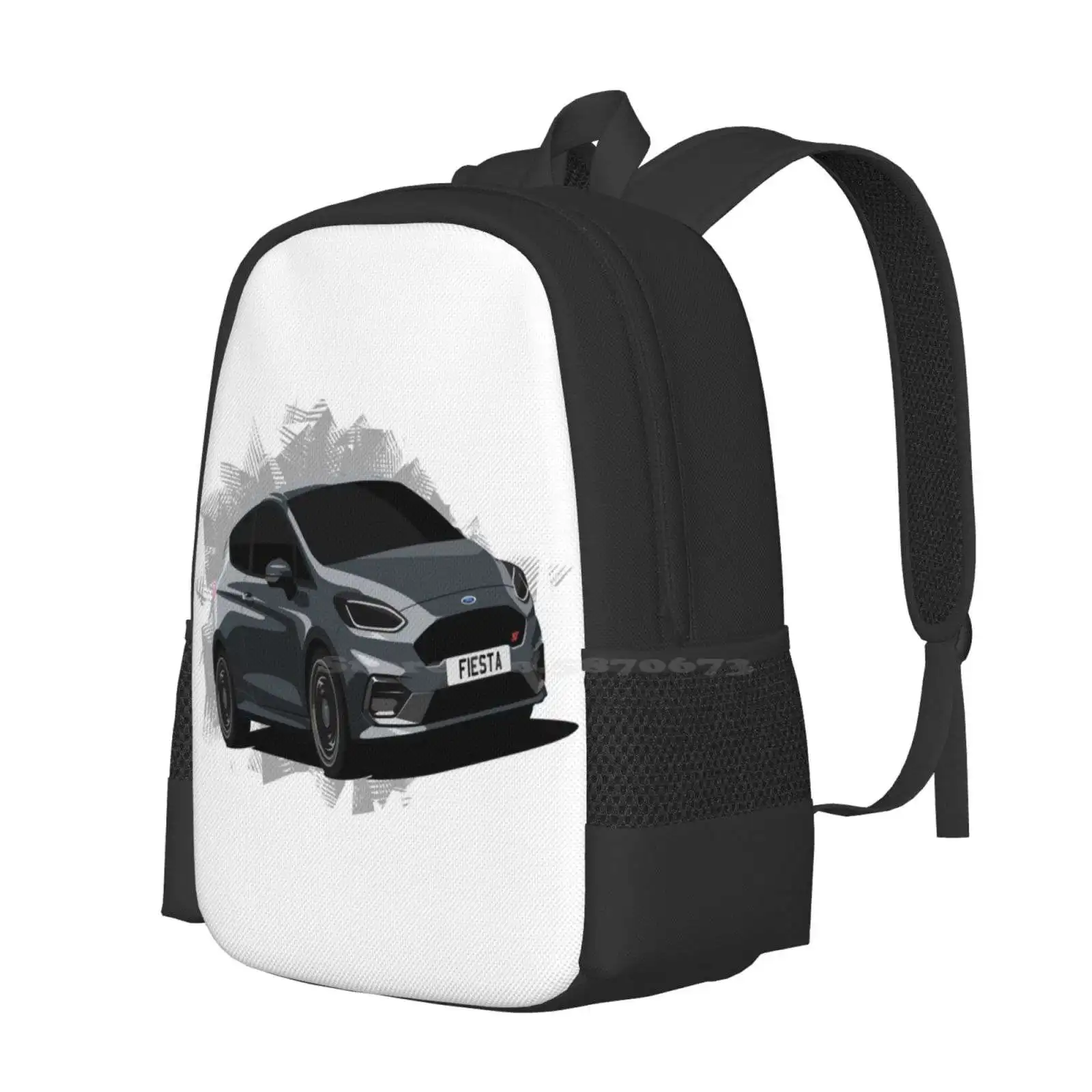 Fiesta St 3D Print Design Backpack Student Bag Fiesta St Racing Car Race Autocross Enthusiast Lover Retro Tuning Vintage Hot