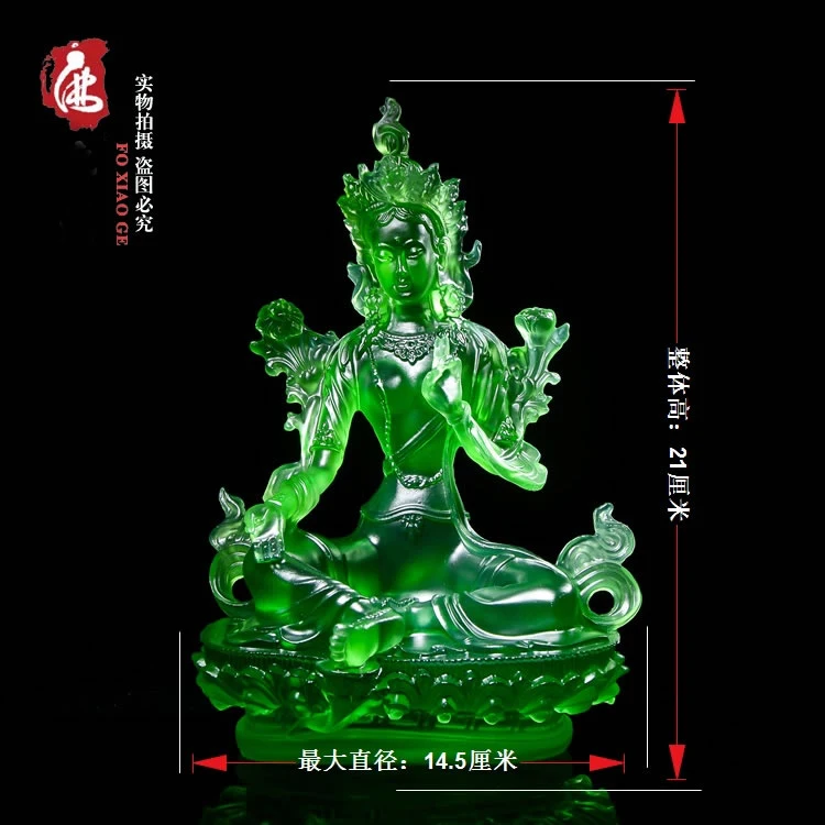 

21CM tall # Greco-Buddhist HOME Talisman efficacious family Protection # Nepal, Tibet, Bodhisattva Tara(Green) Buddha statue