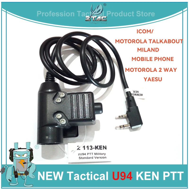 NEW U94 Tactical PTT Military Standard Version COMTA Headset Hunting Kenwood/ICOM/MILAND/YAESU Airsoft Headphone Accessories