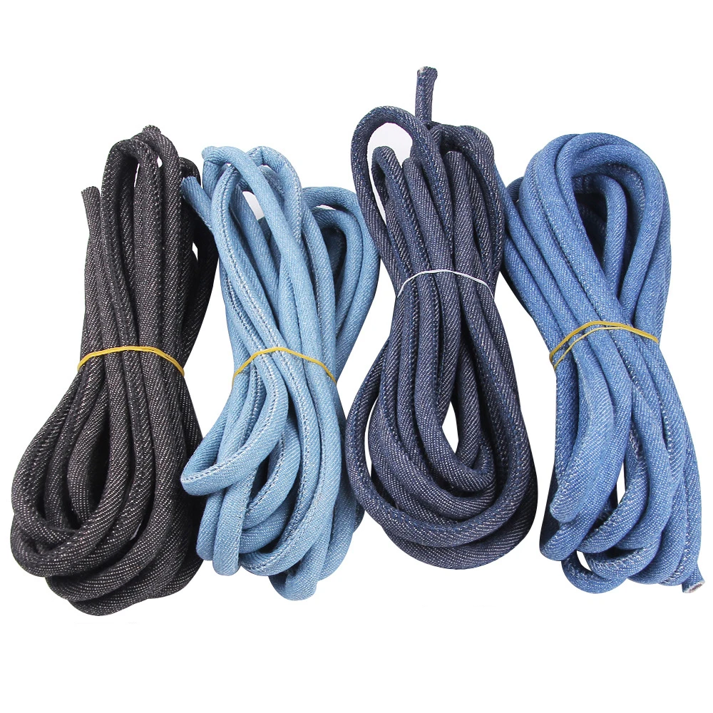 2 Meter Denim-Seil 4/5/6/8mm Rundseil Denim-Gurt DIY Taschengurt Bastelzubehör Halsketten- und Armbandherstellung Kleidungsdekoration – Detail 1