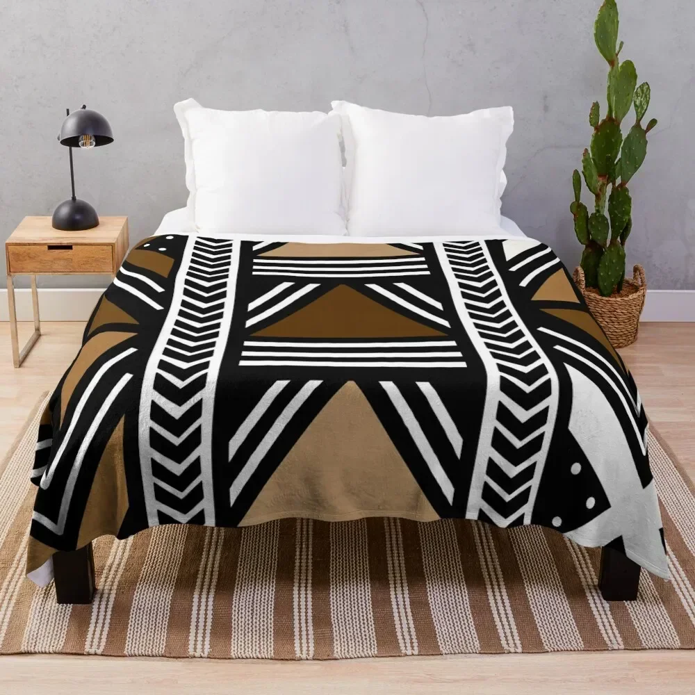 

Imperial African Mud Cloth Bogolan Design Throw Blanket Luxurious Soft Blanket Holiday Gift for Family