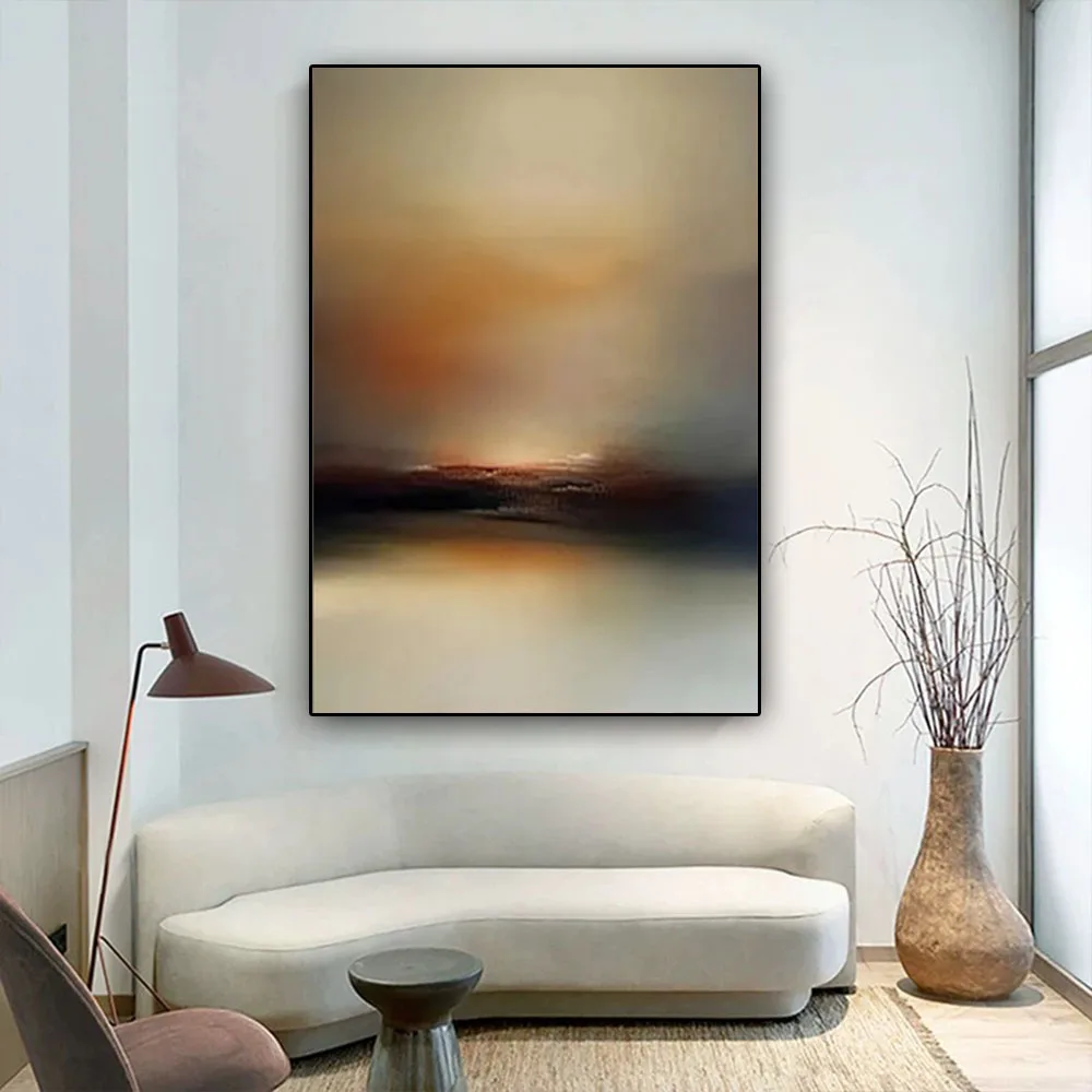 

100% Hand-Painted Decor Oil Painting Abstract Color Wall Art Modern Landscape Forest Tree Canvas Picture For Living Room Mural