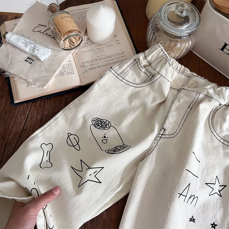 Boys Casual Pants Long Trousers Cotton 2024 Beige Spring Autumn Baby's Kids Pants High Quality Children's Clothing