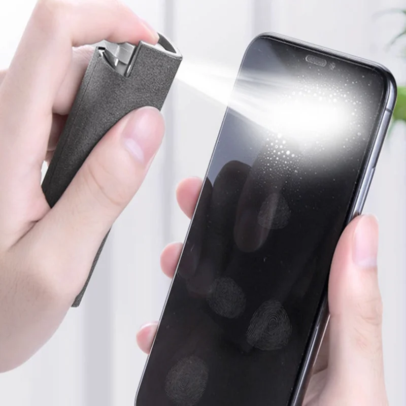 2 In 1 Spray Computer Screen Phone Screen Dust Removal Cleaner Microfiber Cloth Set Cleaning Artifact Without Cleaning Liquid
