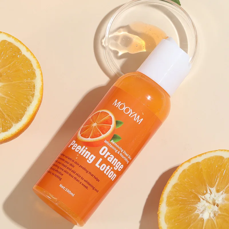 Aceites exfoliantes de naranja para piel oscura, exfoliante hidratante para pies, exfoliante corporal, aceite exfoliante para codo y rodilla, productos para el cuidado de la piel corporal, 100ml
