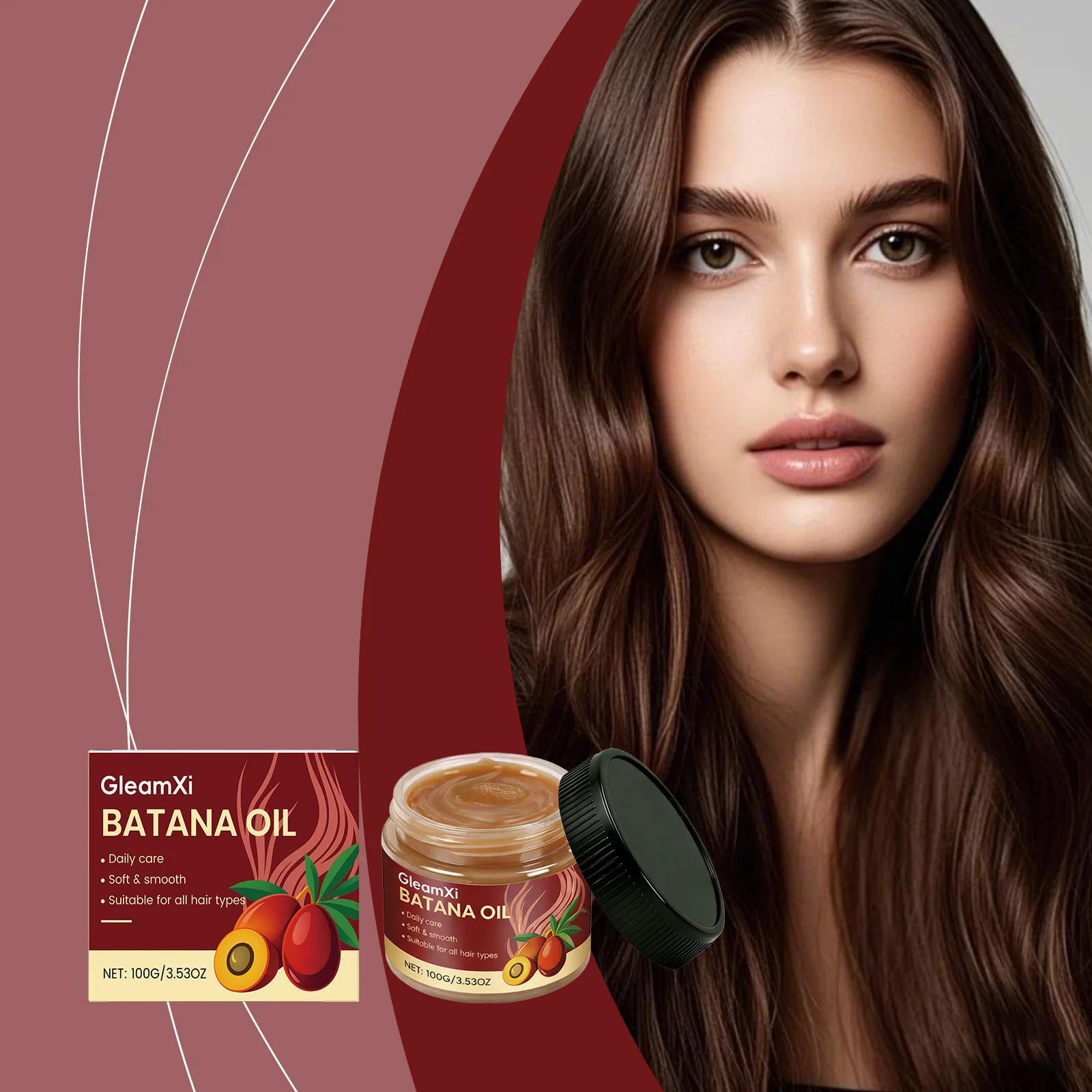 

Batana Moisturizing Hair Mask Gentle Nourish Lock Long Lasting Moisture Smooth Soft Light Shiny Hair Improve Overall Texture