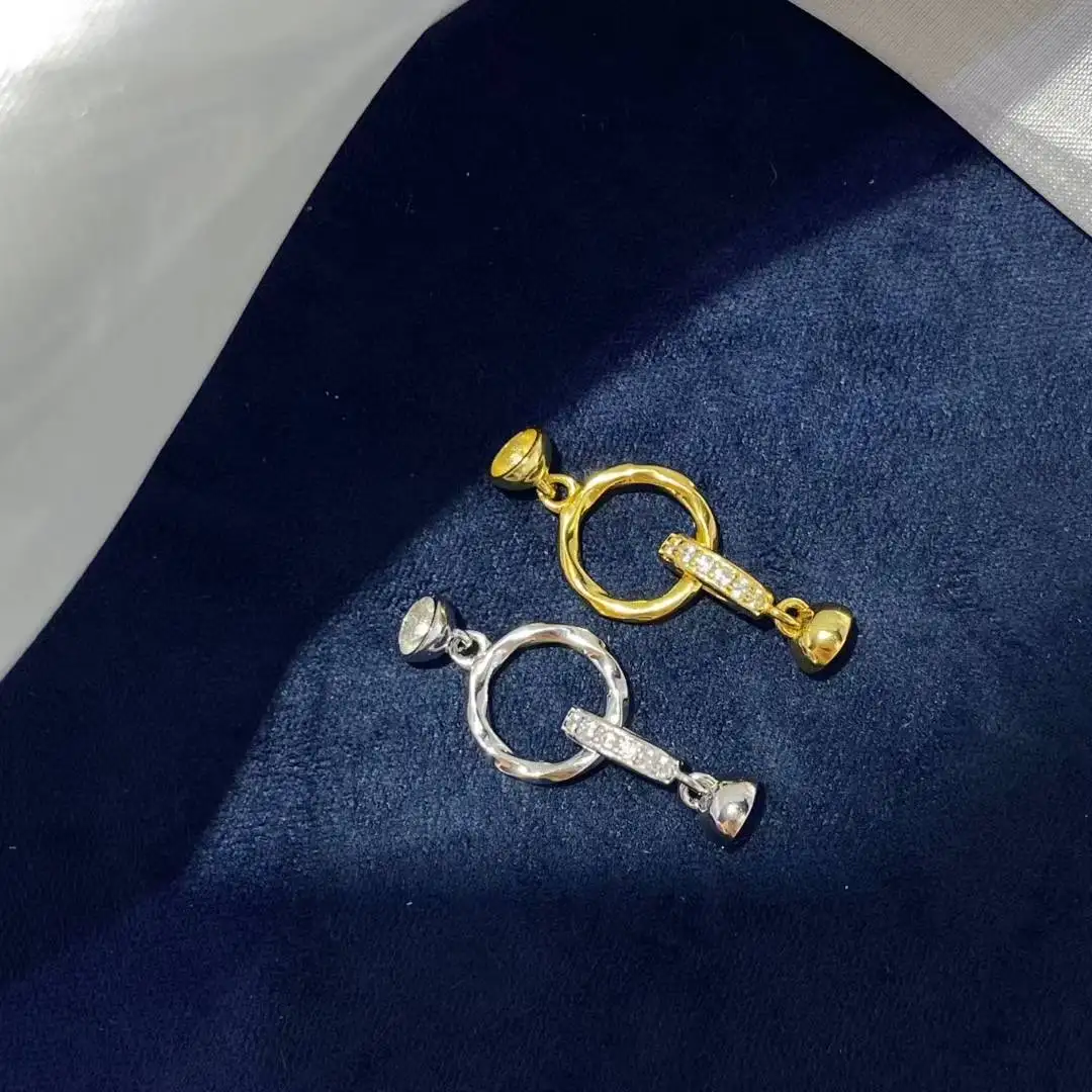 Wholesale DIY 925 Sterling Silver Necklace Bracelet Clasp Hook Accessories for 5-10mm Pearls 5pcs/lot
