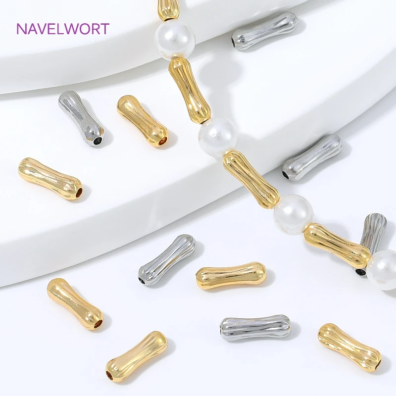 7mm Perlen-Separator, 18K vergoldete knochenförmige Röhrchenperlen für die Schmuckherstellung, Messing-Abstandsperlen, DIY-Armband-Zubehör – Detail 28