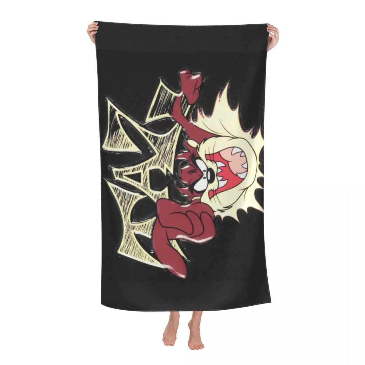 Customized Cartoon Comic Tasmanian Devil Taz Super Soft Microfiber Bath Beach Towel Quick Dry Shower Pool Towels