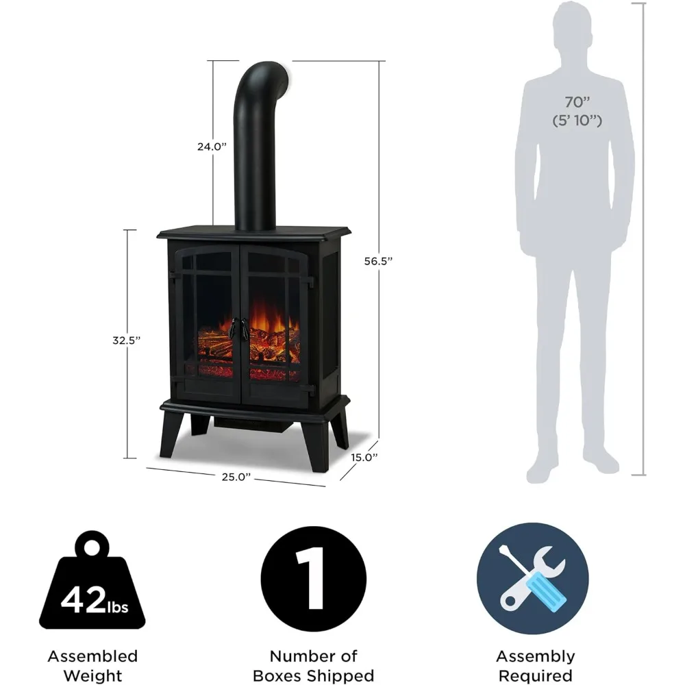 Lareira elétrica com termostato ajustável, Isolado, Auto Shut-Off