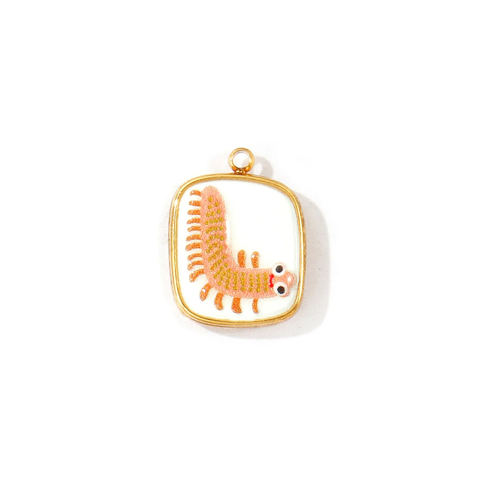 2 Stück bedruckte Insekten-Anhänger, Schwalben- und Bienenmotiv, aus 304 Edelstahl, 18 Karat vergoldet, zum Basteln von Armbändern und Halsketten, Großhandel. – Detail 6