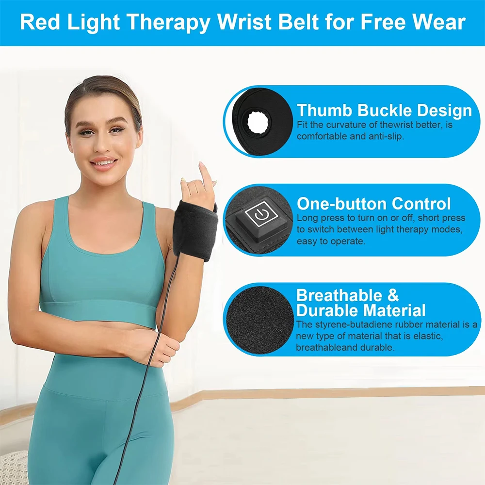 ZONGKUNG Red Light Relaxation Strap,660nm&850nm Near-infrared Light,Help Relieve Muscles Waist Neck Shoulder Hand Wrist Chin Pad