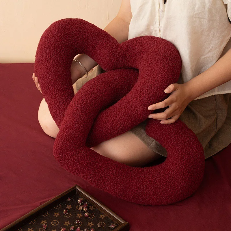 Cartoon Infinity Knot Pillow Heart Plush Toy for Sofa & Home Decor Cute Stuffed Doll & Comfort Gift for Girlfriend