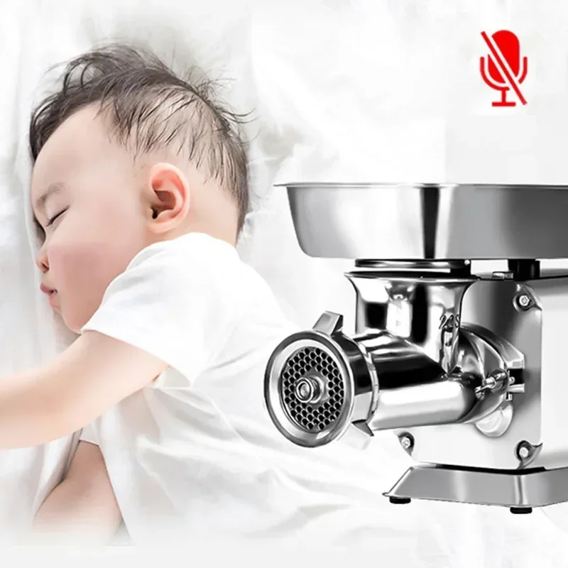 Home Electric Meat Grinder Desktop High-power Multi-function Stainless Steel Automatic Enema Meat Machine For Butcher Shop