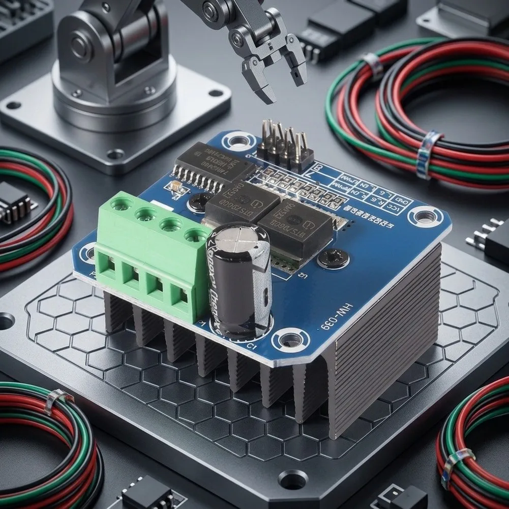 High Current Motor Driver BTS7960B 43A H-Bridge Module with Overcurrent Overtemperature Short Circuit Protection