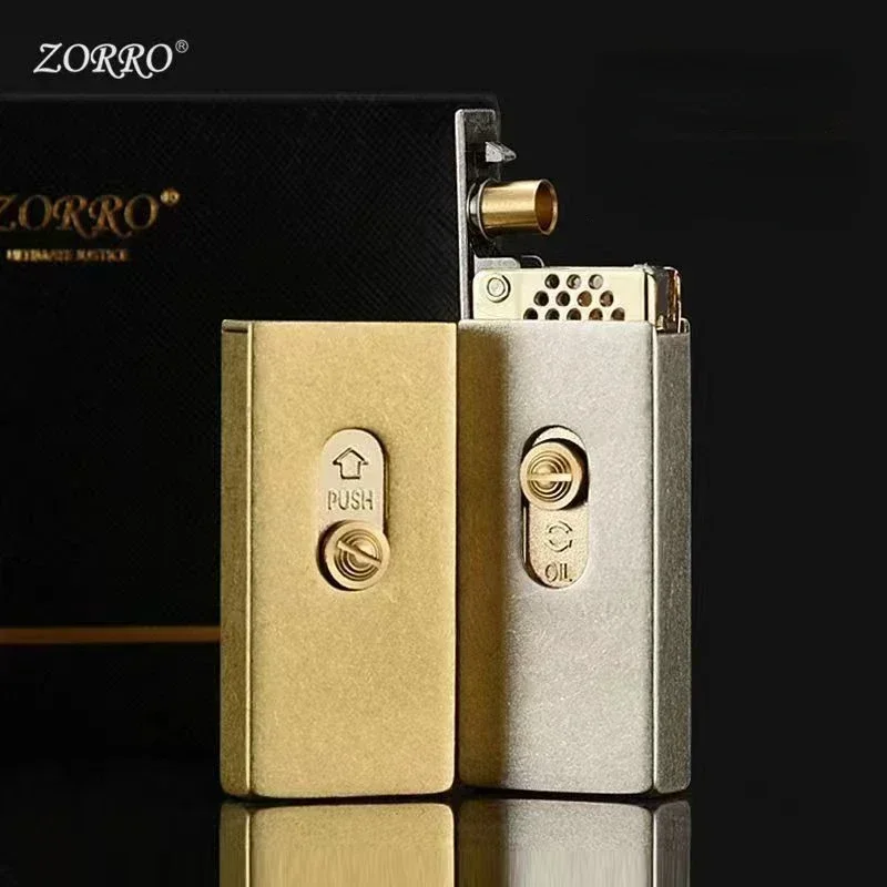 Zoro Elevator Kerosene Open Fire Lighter One Button Automatic Ejection Retro Creative Match Box High end Pure Copper Men\'s