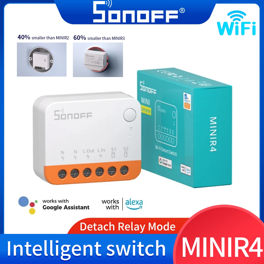 SONOFF MINI R4 Wifi Switch Module Wi-Fi 2 Way Switch Smart Home Module Wi-Fi Relay Voice Remote Control Alexa Google Home Alice