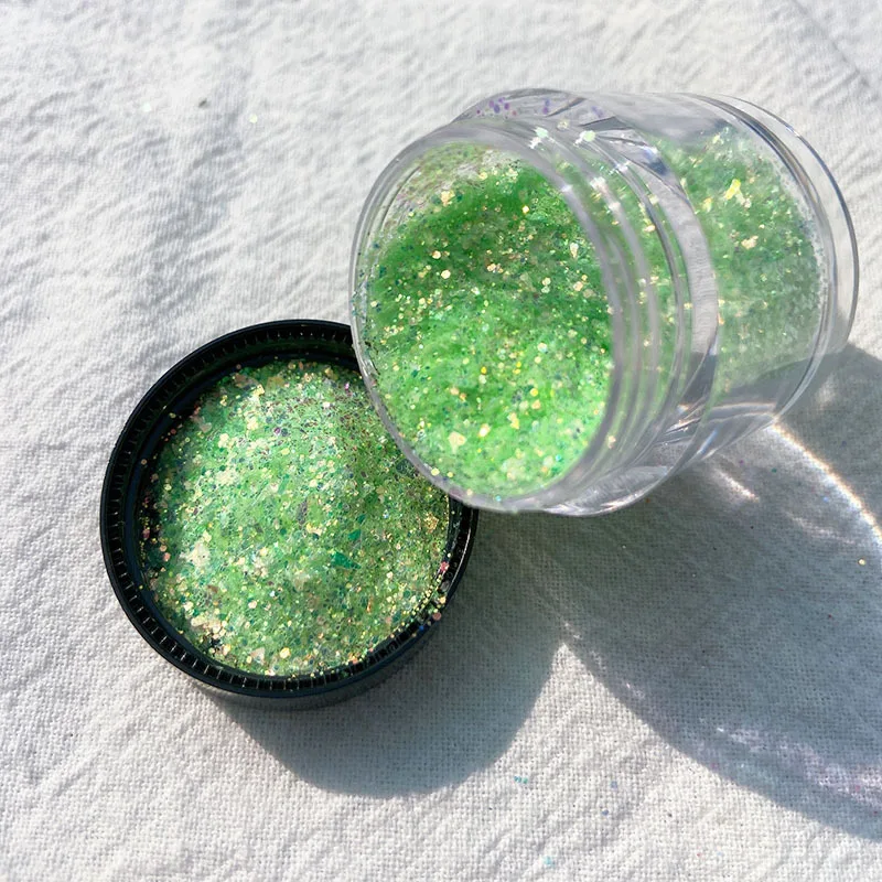 30ML dreamy summer flowing  quicksand nail art glitter material  mixed glitter powder glue sequins