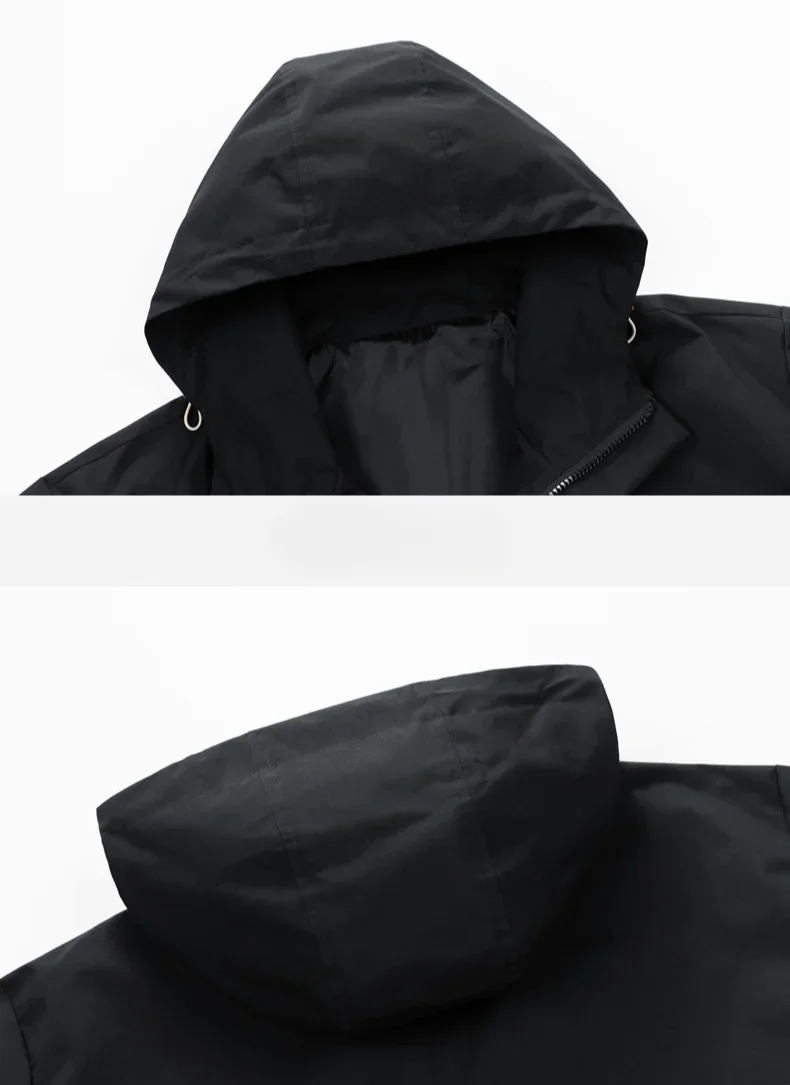 Veste à capuche coupe-vent imperméable pour hommes, manteau rétro, vêtements de travail, aventure en plein air, monochrome, printemps, automne, nouveau