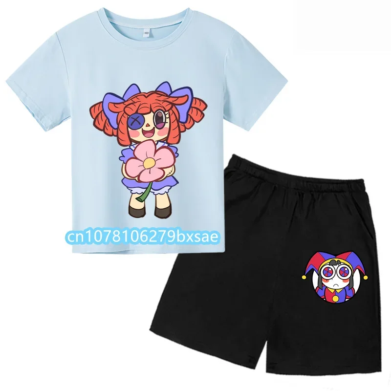 Hot Sale The Amazing Digital Circus Graphic Cartoon Kids T-Shirts Girls Clothes Baby Boys T shirt Summer Children Tops Sets