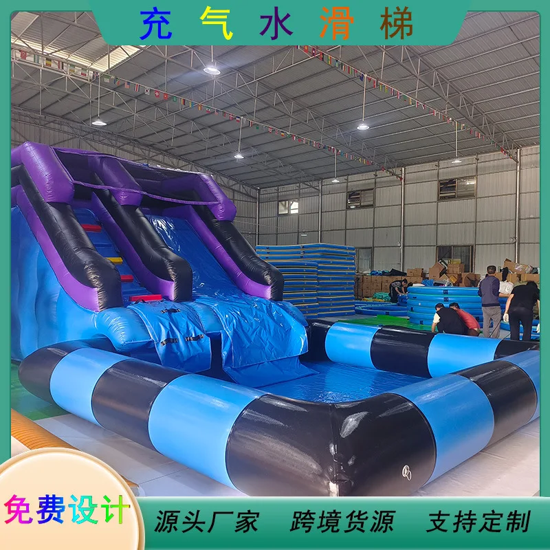 Customized factory direct sales PVC inflatable water slide Large children's outdoor playground Amusement equipment Inflatable ca
