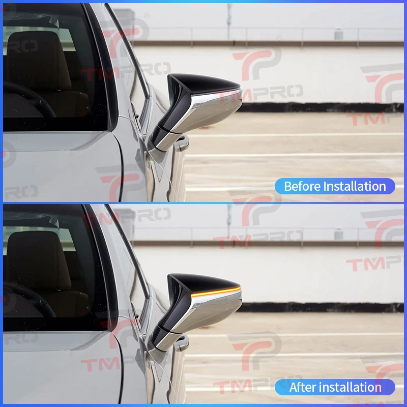 Dynamic sequential rearview mirror turn signal daytime running lights for Lexus 2022 LS, ES, UX, LC, IS300h models