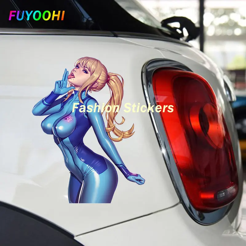 FUYOOHI Play Stickers Samus Aran Car Sticker Scratch-Proof Decal Vinyl Car Wrap Camper Personality Windshield Decoration