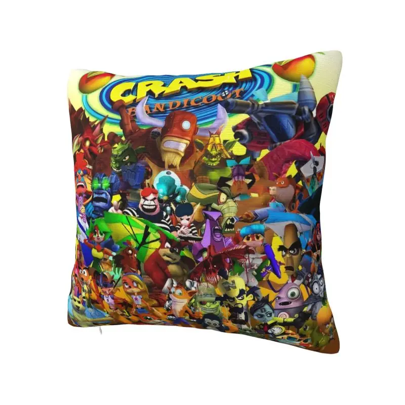 Nordic Style Cartoon Crash Bandicoot Game Cushion Covers 45x45cm Soft Anime Pillow Case for Sofa Square Pillowcase Home Decor