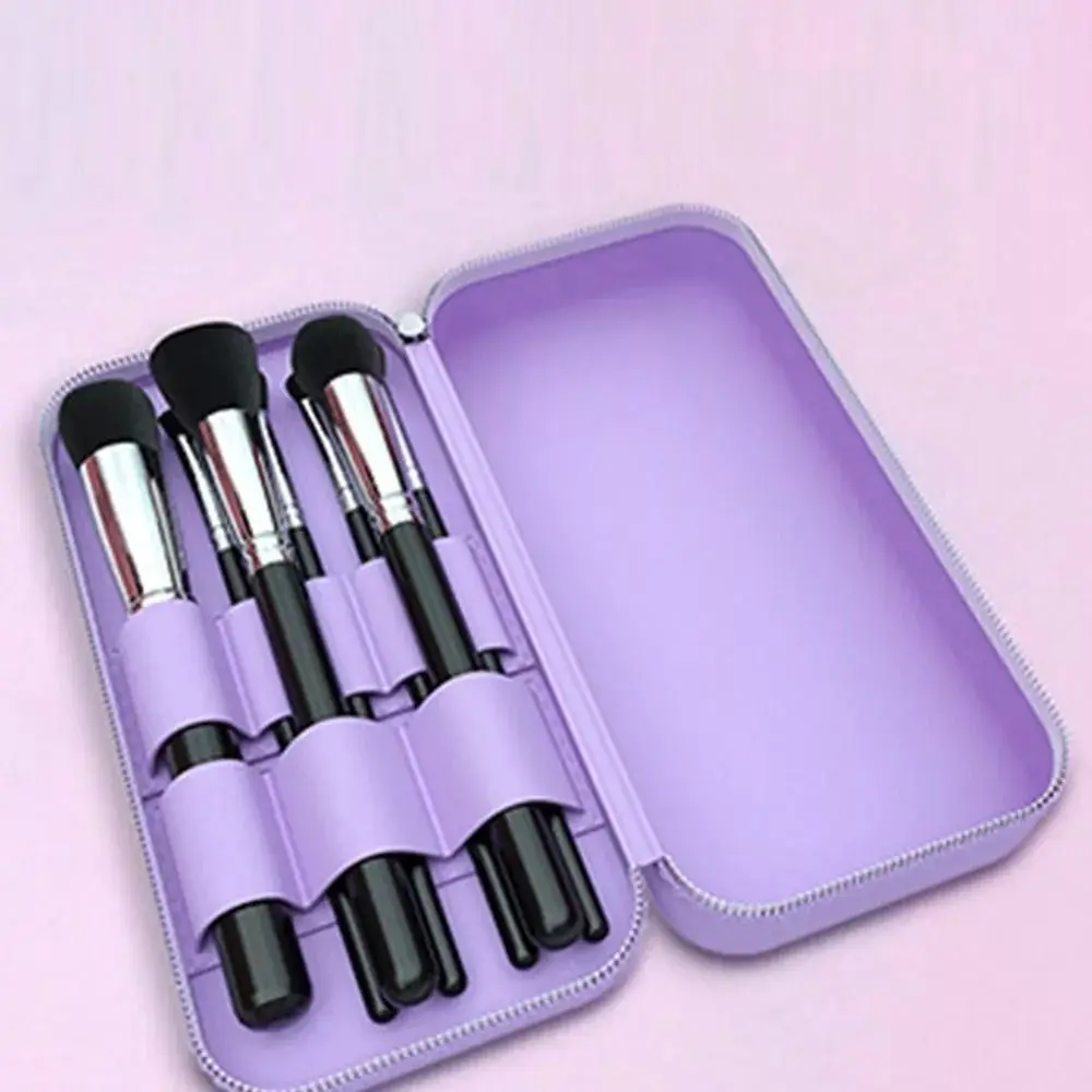 Rectangle Silicone Cosmetic Bag Solid Color Waterproof Lipstick Storage Bag High Capacity Dustproof Eyebrow Pencil Case Travel