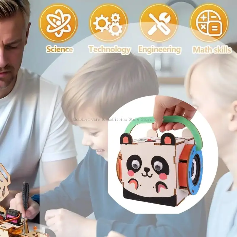 Houten DIY-luidspreker Wetenschapsexperimentproject voor educatief STEM-speelgoed voor kinderen