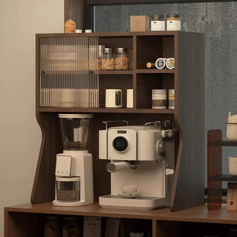 Multifunctional Mug Cabinet Coffee Tool Stand Elegant, Countertop Storage Rack for Coffee Machine, Luxury Barista Organizer