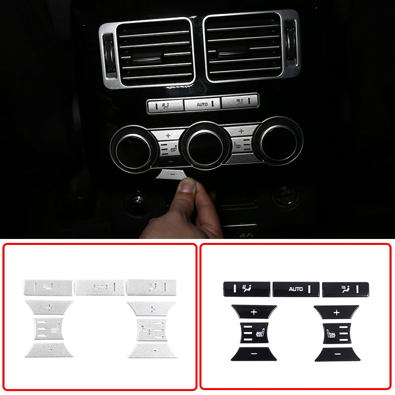 Car Accessory 2 Style Rear Row Air Conditioning Switch Button Decoration Sticker For Land Rover Range Rover Vogue L405 2013-2017