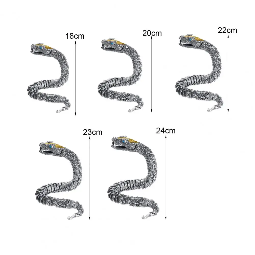 Versatile Bracelet Vintage Hop Men’s 3d Snake Bracelet Good Luck Prosperity Bangle Birthday Wedding Gift Accessory for Stylish