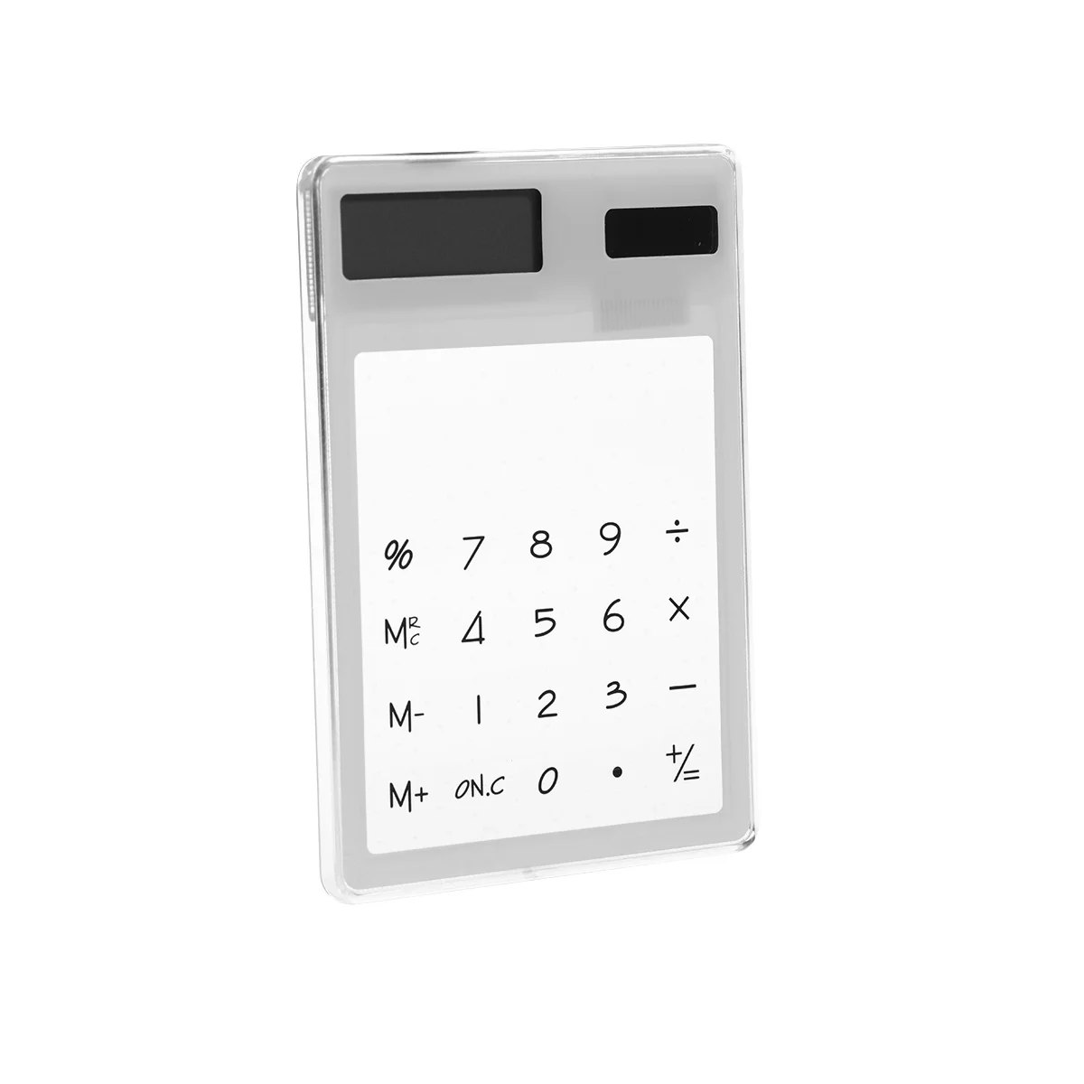 

8 Digit Display Solar Powered Calculator White Transparent Touch Panel Design Compact Lightweight Small Calculator for Home