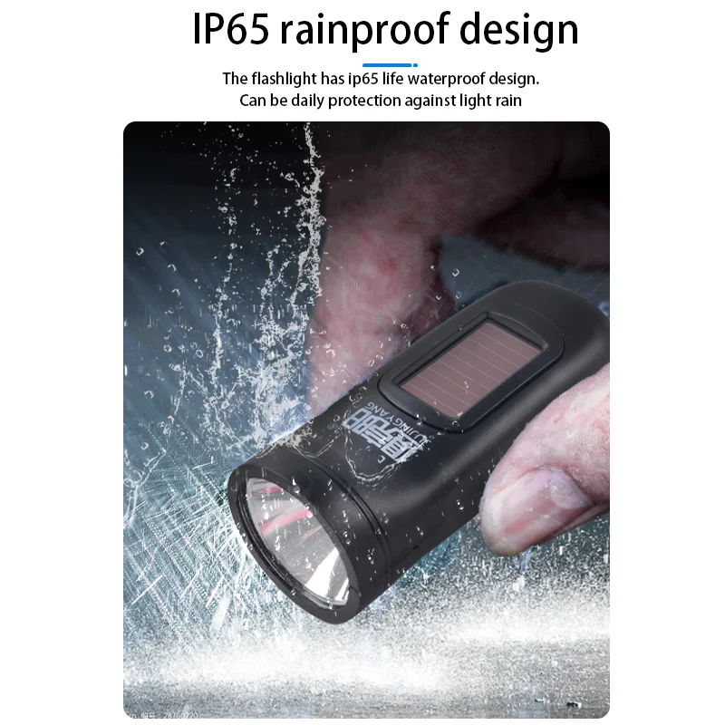 Multi Functional Hand Torch Charging Household Mini LED Solar Power Hand Crank Flashlight