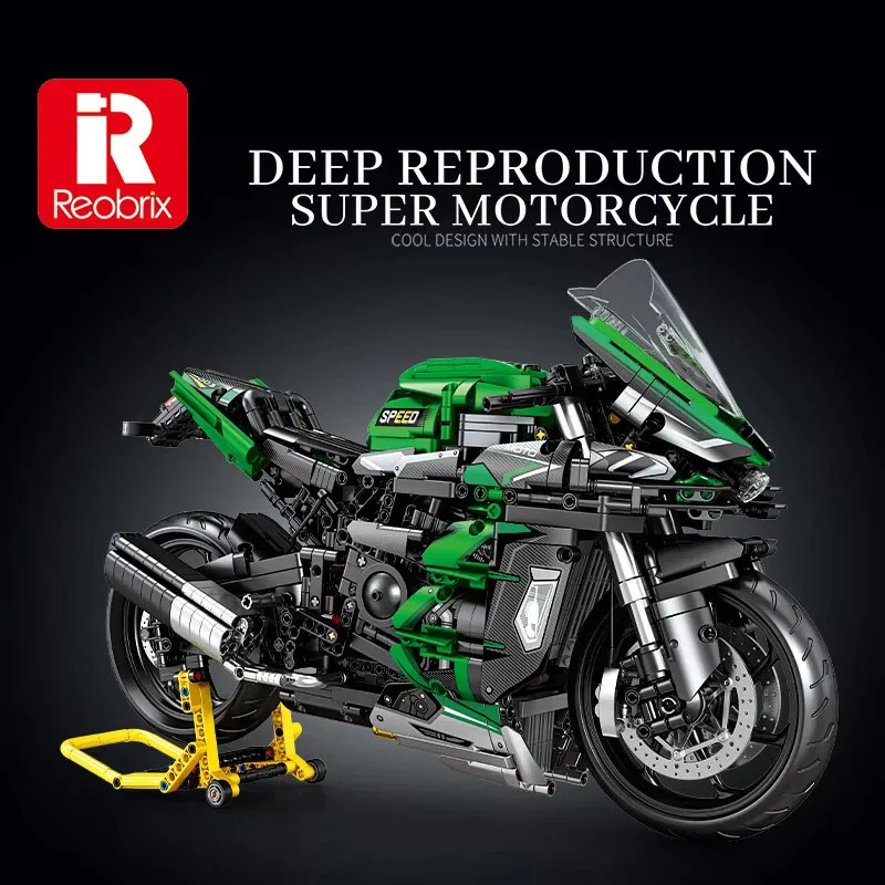 

Racing Motorcycle Building Blocks 2009PCS H2 SX Superbike Vehicle Model Brick Desktop Ornament Educational DIY Assembly Toy Gift