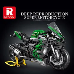 Racing Motorcycle Building Blocks 2009PCS H2 SX Superbike Vehicle Model Brick Desktop Ornament Educational DIY Assembly Toy Gift