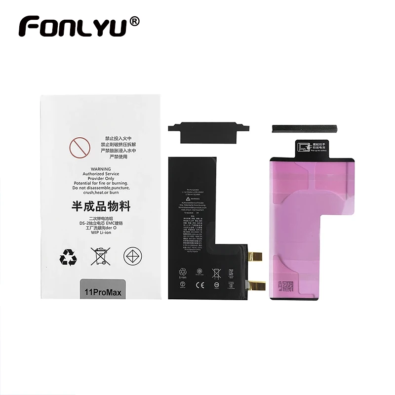 Rechargeable Battery Cell No Without Flex For iPhone 11 12 13 14 15 Pro Max SE 2 0 Cycles Bateria Solve Pop-up Window Problem