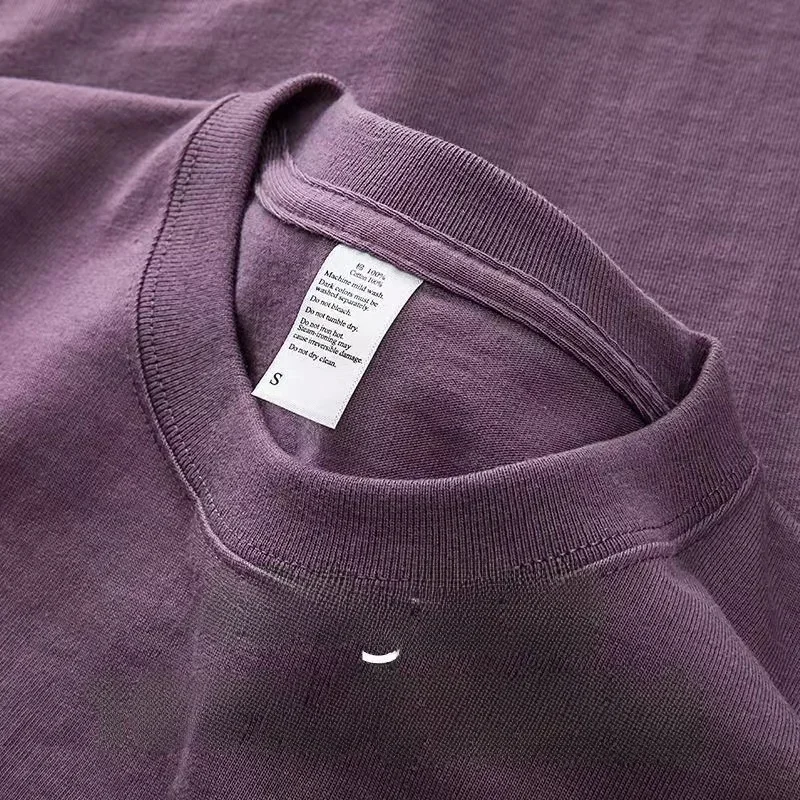 Zwaargewicht T-shirt van puur katoen met korte mouwen Tianqing Kleur Zomer Losvallend Unisex Basic Sle Comfortabel Ademend Casual...