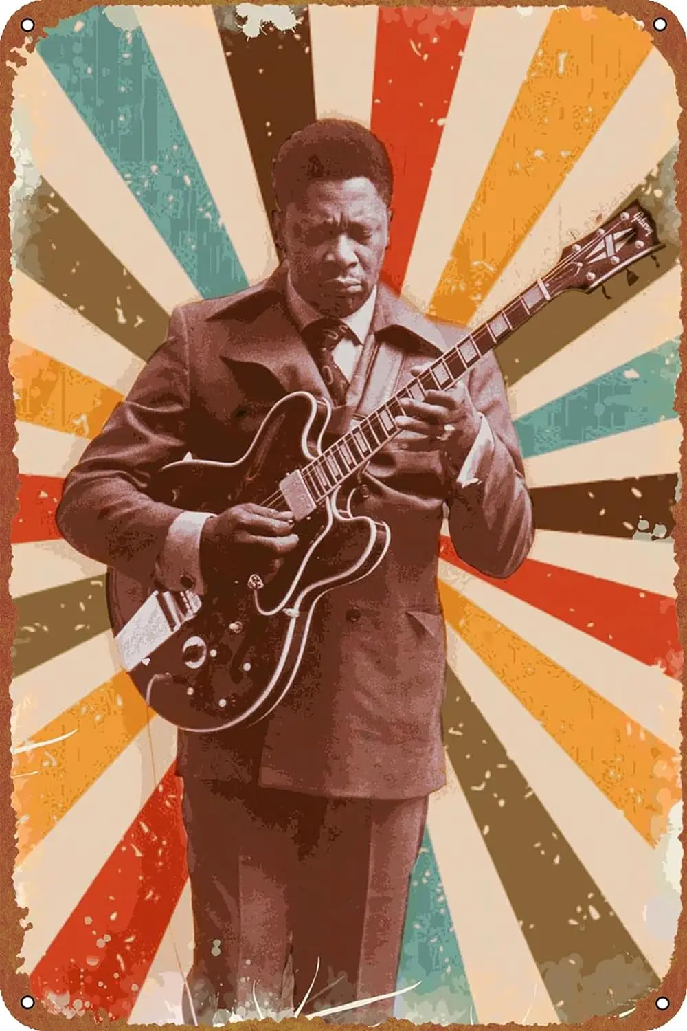 ATIONS End BB King Metal 18/Sign Poster, Vintage Art Wall Decor, 12x8"