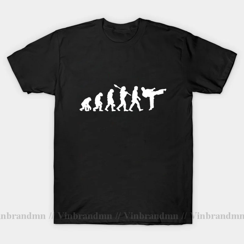 Funny Evolution Karate Fighter T Shirt Men Karate Kid Cobra Kai T Shirt Trendy Short Sleeves Cotton Judo Kungfu Tshirt Camisetas