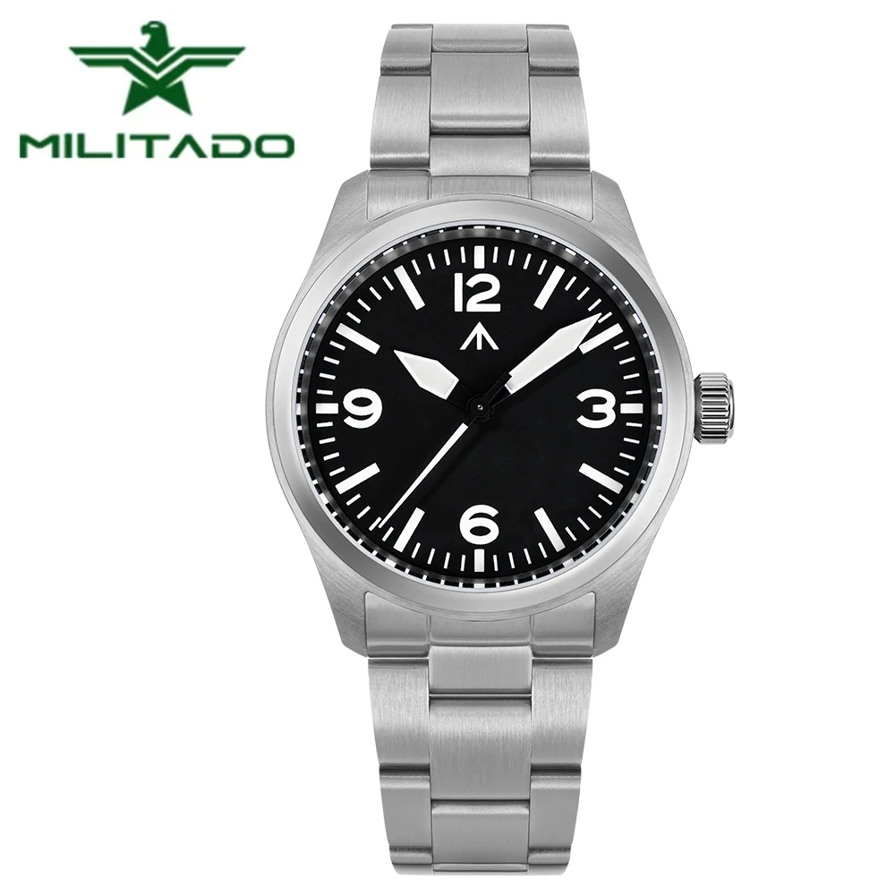 

Militado ML08 V2 Vintage Quartz Watch Military VH31 Movement Double Sapphire Crystal C3 BGW-9 Luminous Waterproof 38mm Watch