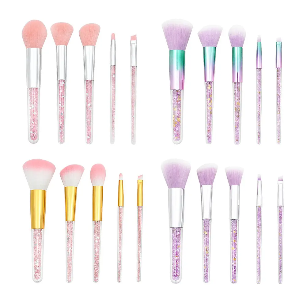 5 pcs Makeup Set Premium Dense Bristles No Shedding For Smooth Application Daily Professional Use Women'S Cosmetics Brush Kit
