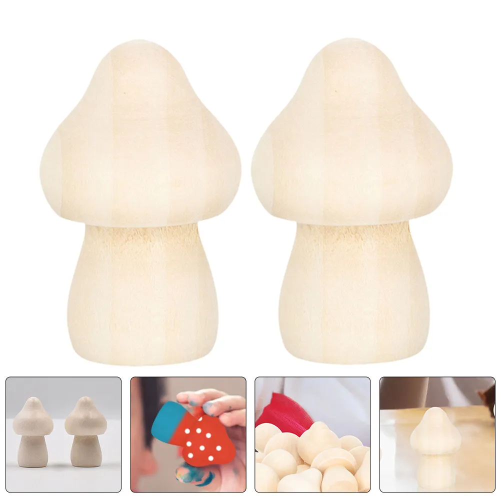 15Pcs Wooden Mushroom Decoration DIY Unfinished Craft Set Flat Bottom Smooth Surface for Graffiti Painting Desk Office Festival