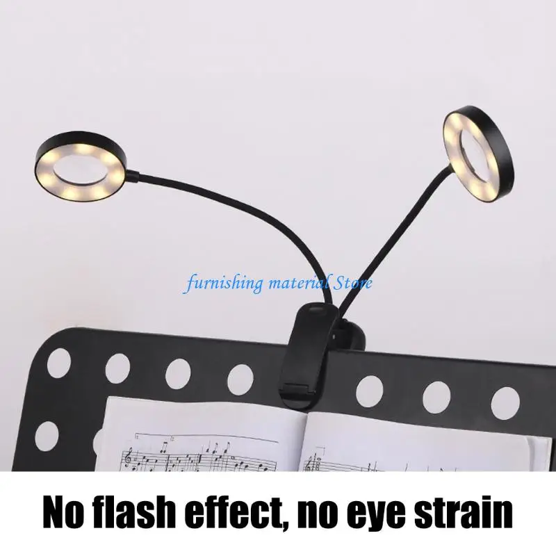 Y5GD 3 Color Adjustable LED Clip on Desk Lamp With Glass For Book Reading