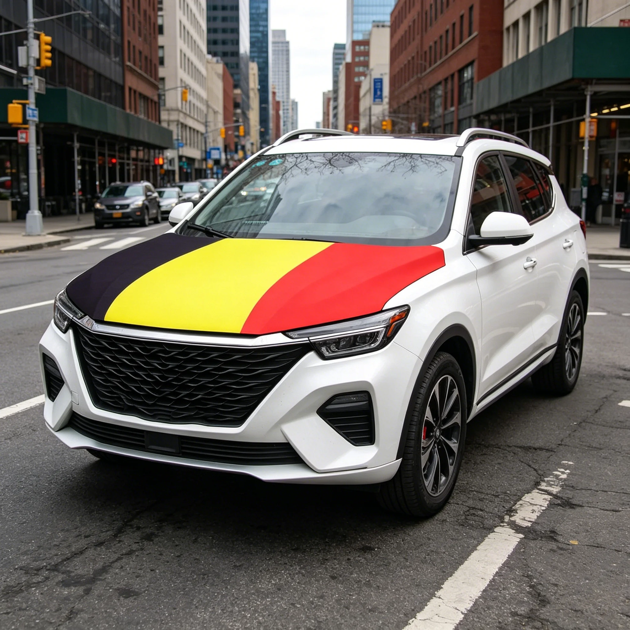 115x160cm 3.8x5.3ft Belgium Flag Car Engine Hood Cover National Flag Fabrics For SUV For Decoration