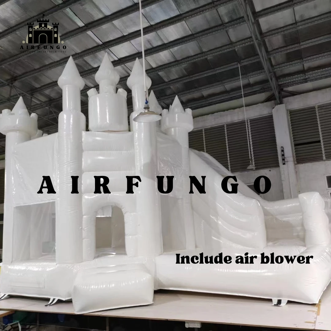 Customization White Bounce House Inflatable Bouncing House Bouncy Castle Combo With Slide And Ball Pit For Kids Birthday/Event