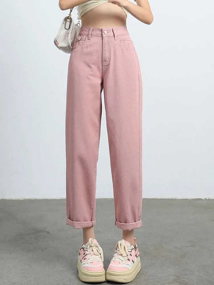 Mode coréenne Vintage Baggy sarouel femmes décontracté taille haute Streetwear pantalon en Denim droit tendance Vintage lâche Vaqueros